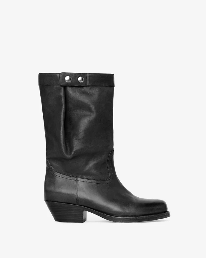 boots cuir noir isabel marant