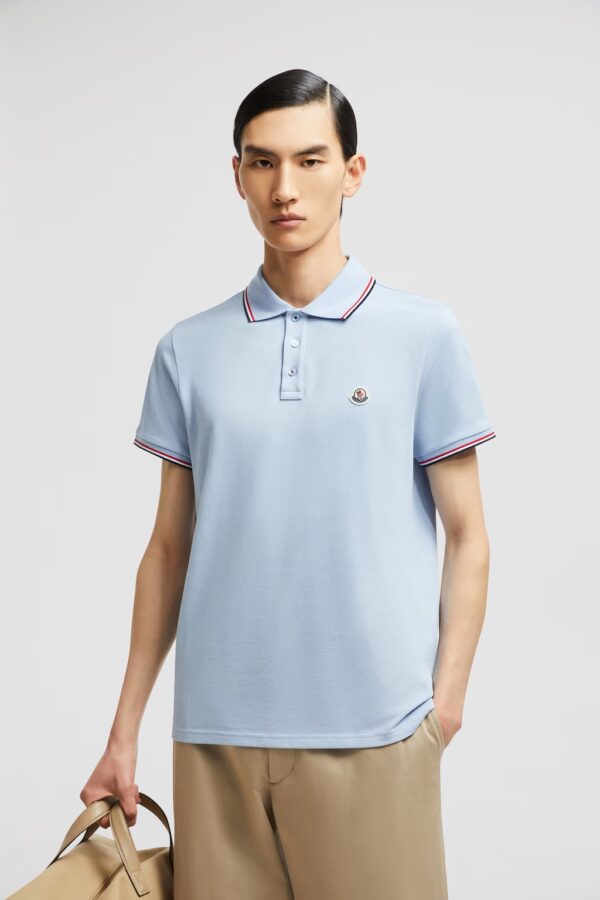 Polo bleu ciel MONCLER – Image 3